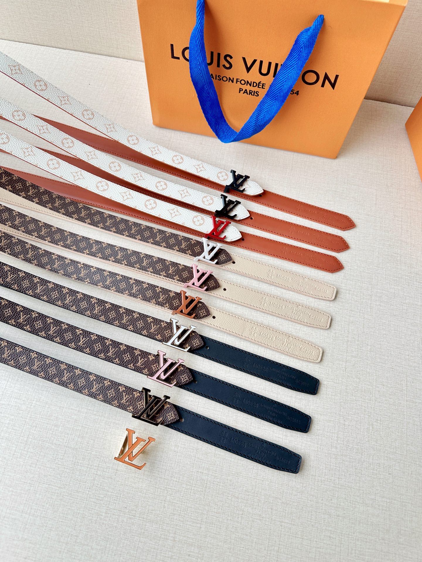 Louis Vuitton Women Thin Leather Belt Multi-Style 