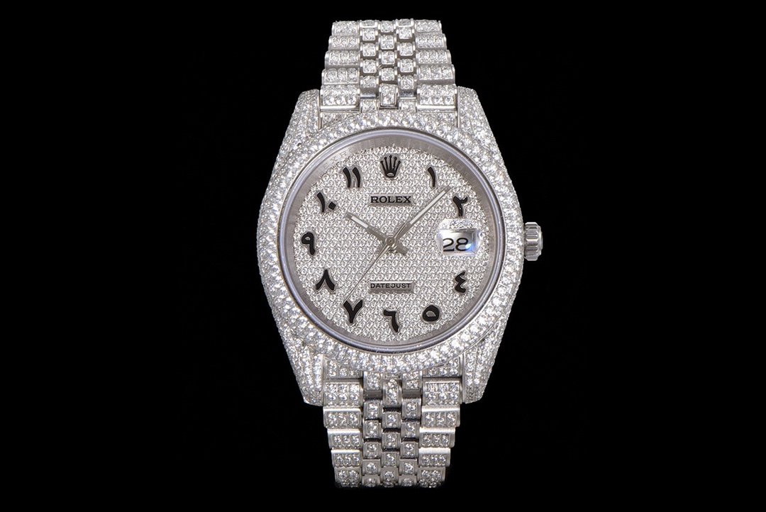 NO:689753,Rolex Datejust Five Strand Gypsophila Watch - a special model of 904 stainless steel with pavé diamonds. It is an extremely luxurious interpretation that is dazzling and charming. [Case] The watch head is 41mm in original size and made of top-grade 904L stainless steel. It is dense.  It is studded with top-notch Swarovski diamonds and matched with a scratch-resistant sapphire mirror. [Watch strap] Made of 904L stainless steel, we strive for excellence to achieve the same double-headed steel strap as the original version. The bracelet is studded with beautiful diamonds, the effect is radiant and charming!  [Movement] Adopt top-level 2824 movement, stable running time.,,swarovski,rolex19860909劳力士日志型五株链满天星腕表——904精钢密镶钻特别款,奢华至极的诠释璀璨夺目,魅力绽放.【表壳】表头同步原装尺寸41mm,采用顶级904L精钢所制.密集镶满最顶级的施华洛世奇钻,搭配抗刮损蓝宝石镜面.【表带】904L精钢打造,精益求精,做到了与原版一致的双头粒钢带,表链镶满美钻,效果光芒四射,魅力无限！【机芯】采用顶级2824机芯,走时稳定.,,swarovski,rolex,Watch