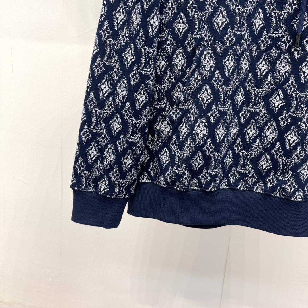 LV 路易23SS秋冬新款连帽提花满印时尚休闲百搭卫衣 7