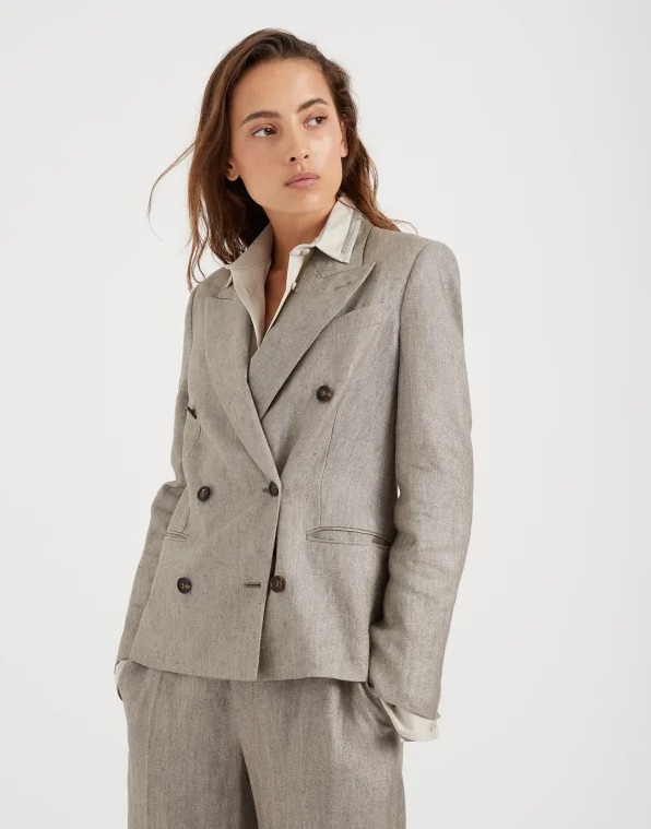 ZILIMARK Women's Brown Linen Blend Blazer, BC Inlaid Sparkling Twill 3 i1711789513 9079 1