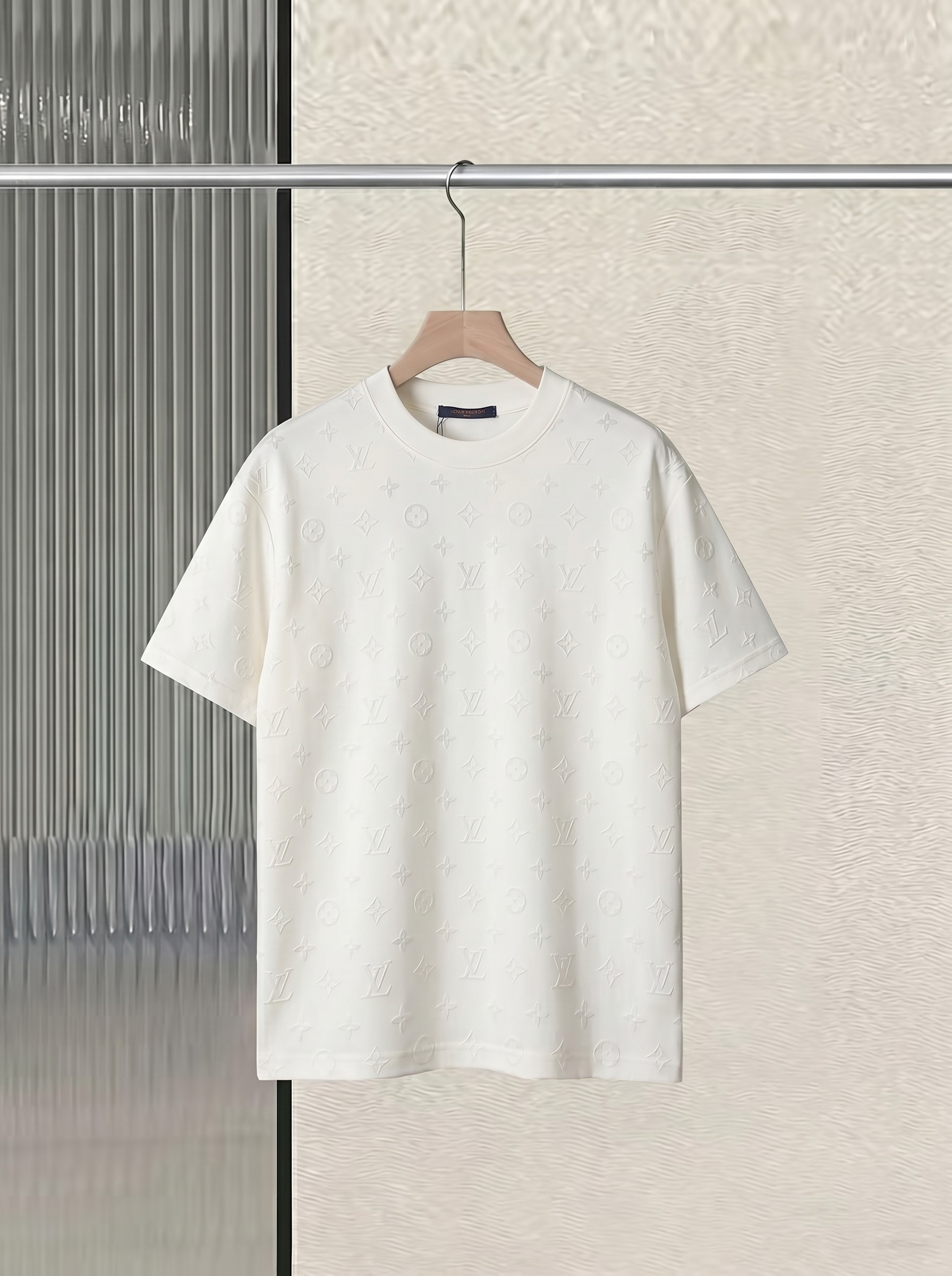 P80 Louis Vuitton clásico con logotipo de terciopelo, camiseta de algodón puro de 280 g, molde original 1:1, desarrollo…