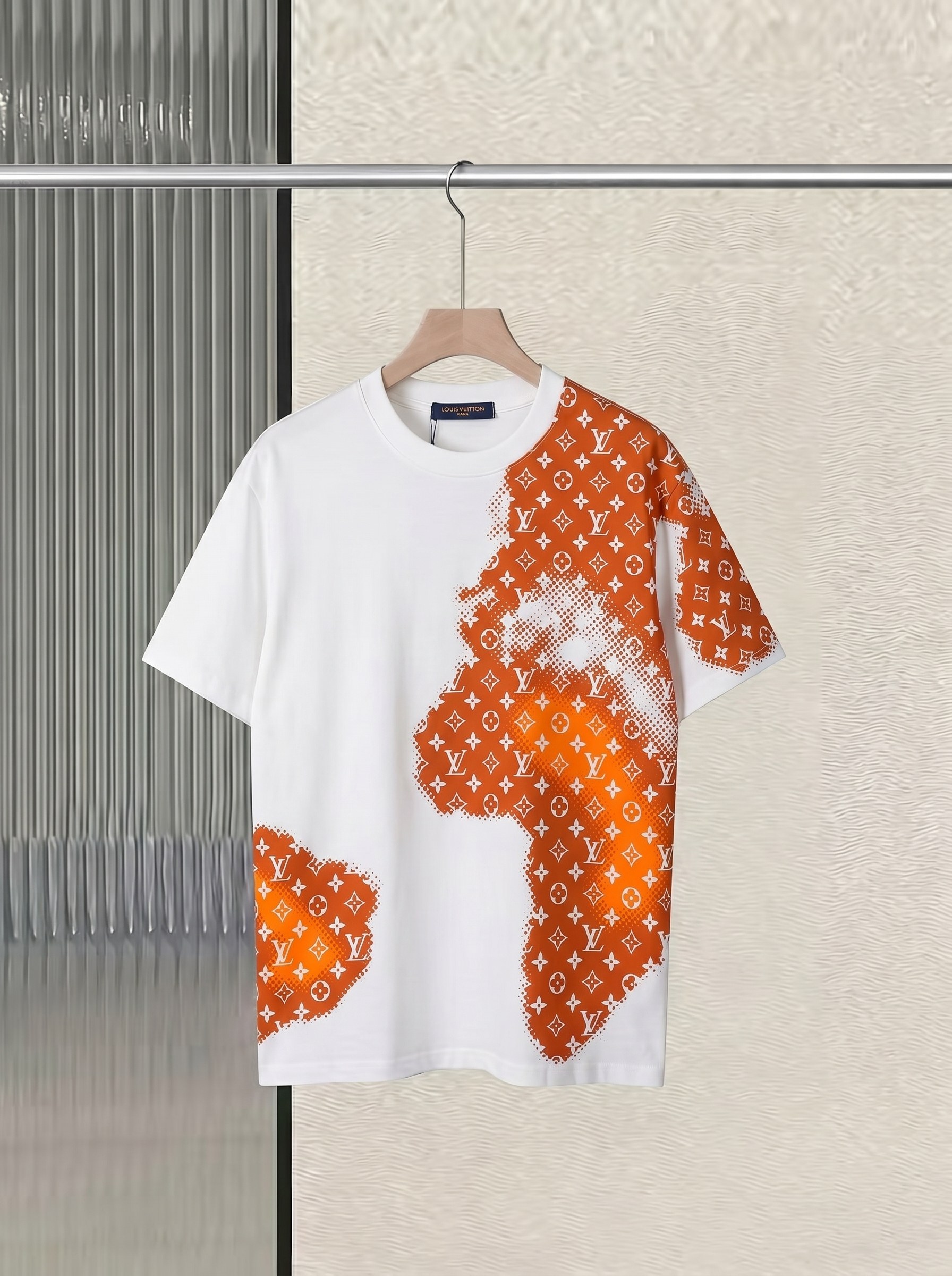 P80 Louis Vuitton clásico con estampado de cachemira, camiseta de algodón puro de 280 g, molde original 1:1, desarrollo…