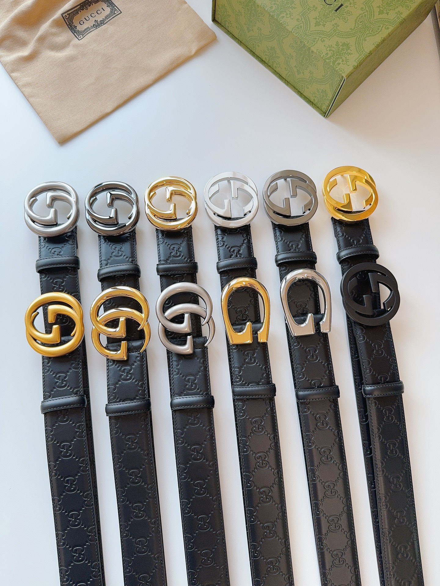 Gucci Gucci 款压花腰带4.0Cm