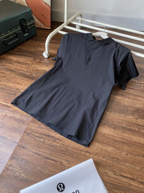 Lulu Seamless Quick-Dry Summer Polo Shirt - Black, Breathable, and Lightweight 1 Lulu Seamless Quick-Dry Summer Polo Shirt - Black, Breathable, and Lightweight