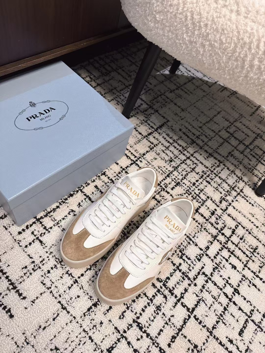 Prada Women's 25SS Runway Sneakers - Leather & Suede, Thick Sole 3 a1740230682764 6844
