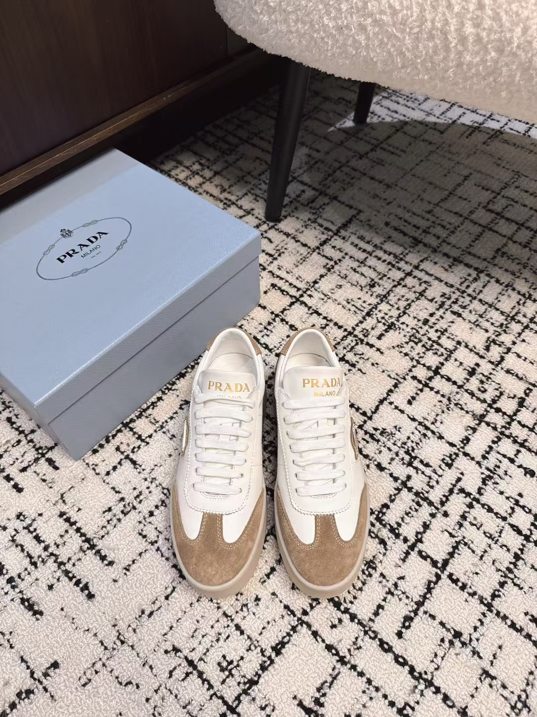Prada Women's 25SS Runway Sneakers - Leather & Suede, Thick Sole 2 a1740230682768 5570