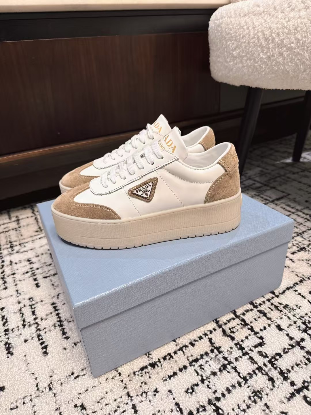 Prada Women's 25SS Runway Sneakers - Leather & Suede, Thick Sole 7 a1740230684755 6235