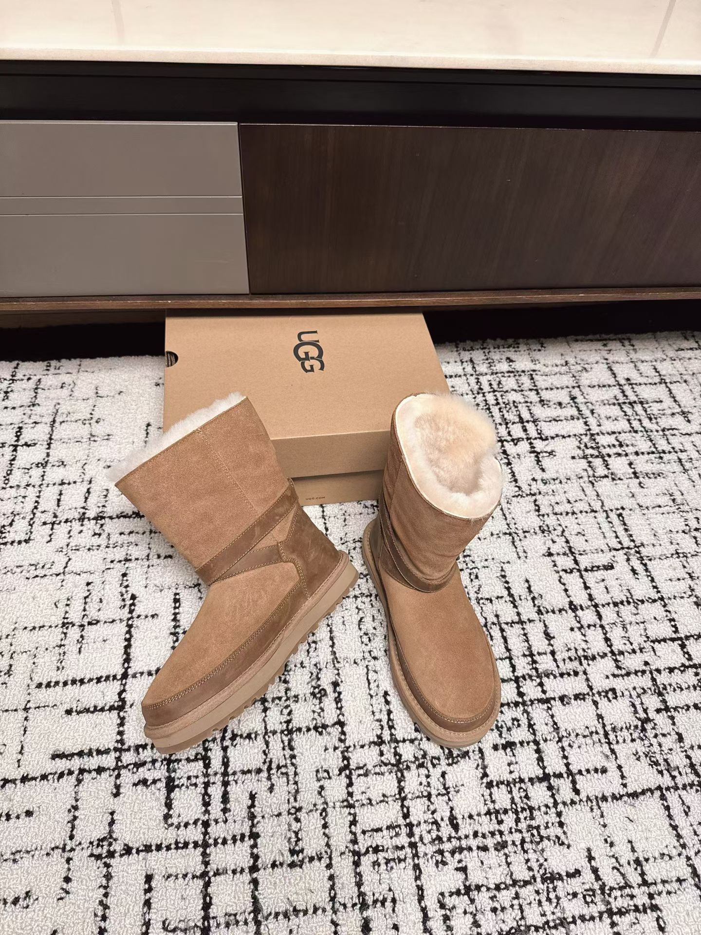 Ugg Women's Classic Short II Buckle Boot, Chestnut Suede, Warm & Stylish 5 a1760857567880 3421