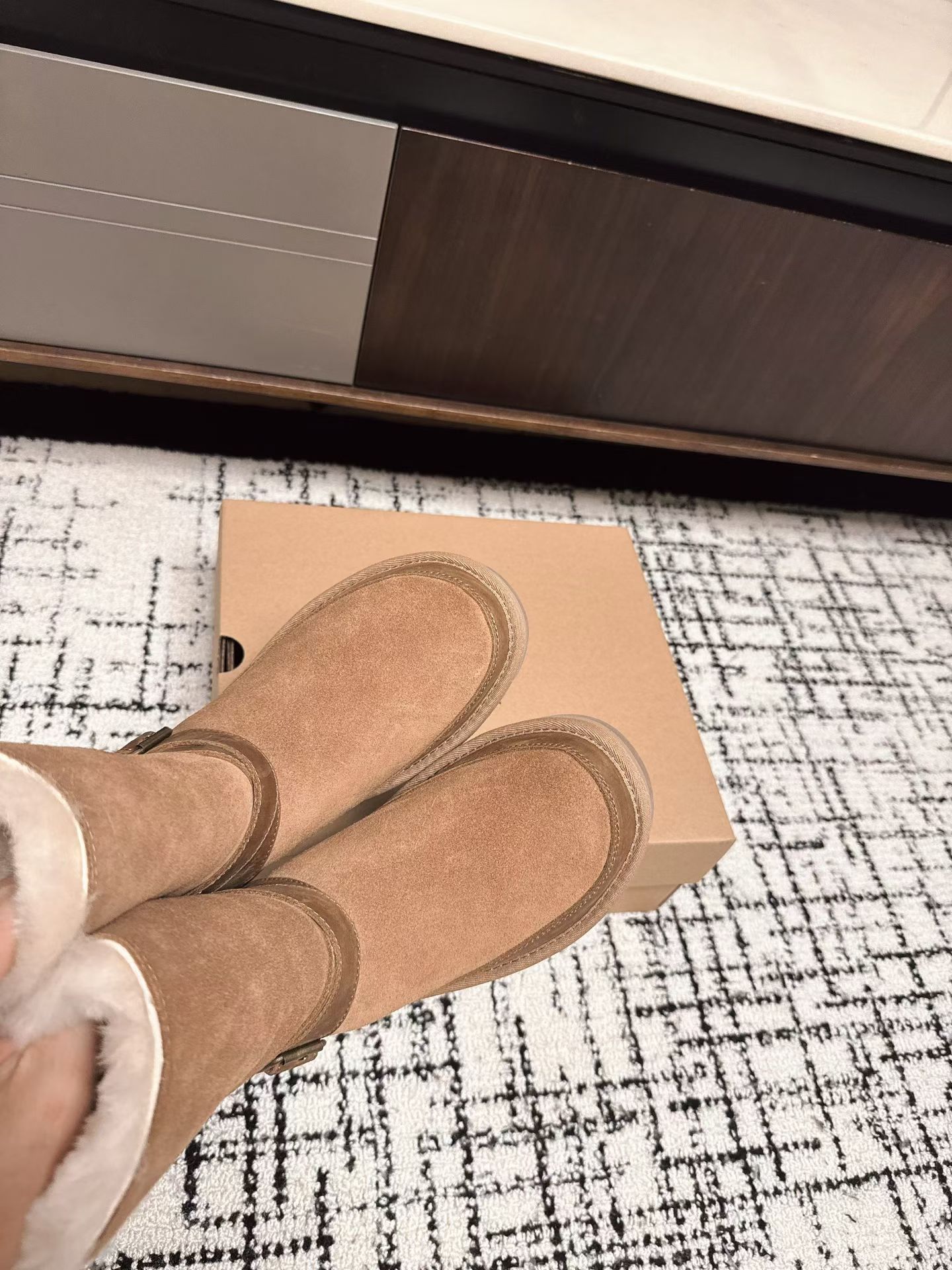 Ugg Women's Classic Short II Buckle Boot, Chestnut Suede, Warm & Stylish 7 a1760857571171 6734