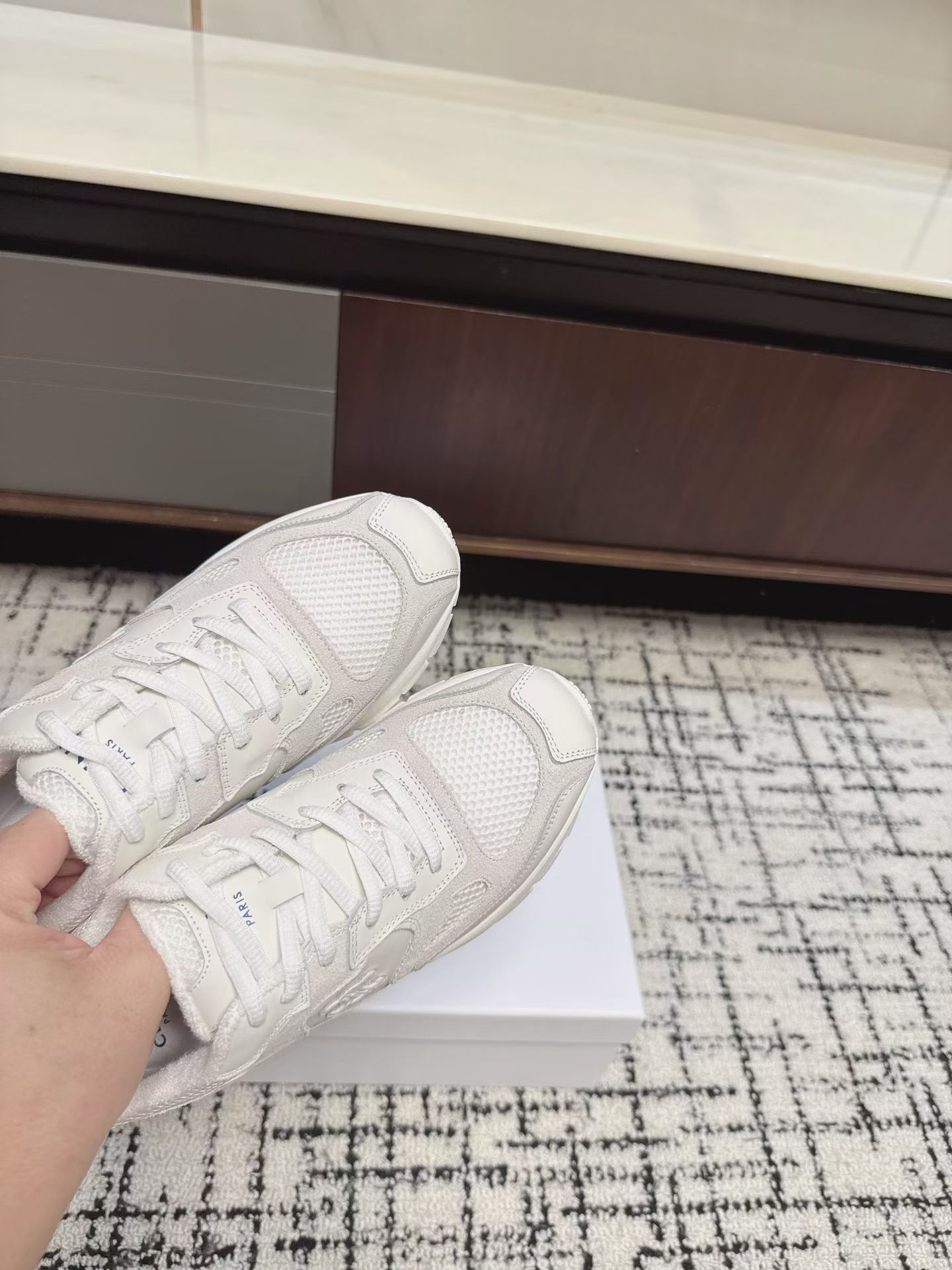 Celine Off White Triomphe Mesh Sneakers