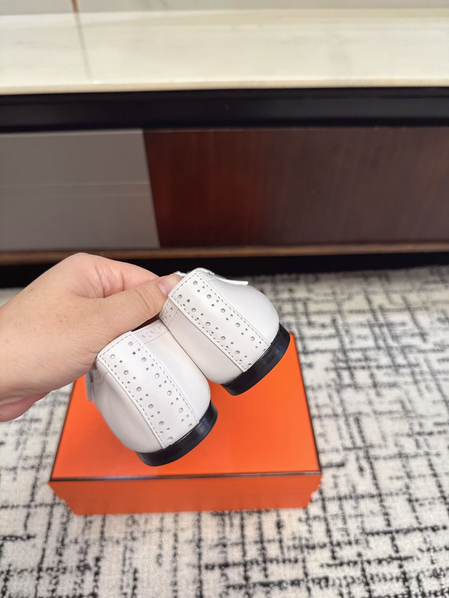 Hermès Brogue Mary Jane Flats