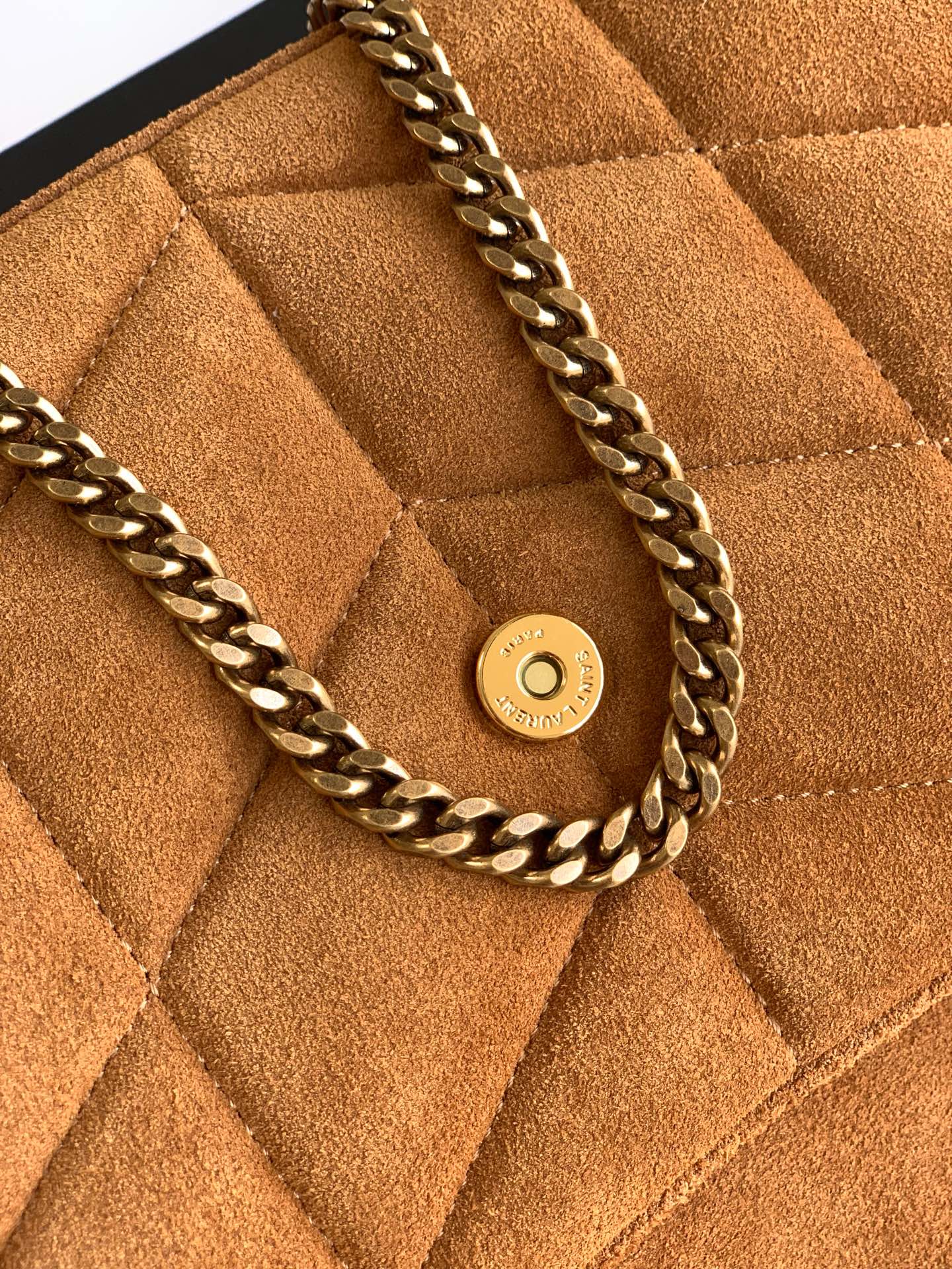 Loulou Puffer Mini ダブルチェーンバッグ - 柔らかなイタリア製スエード