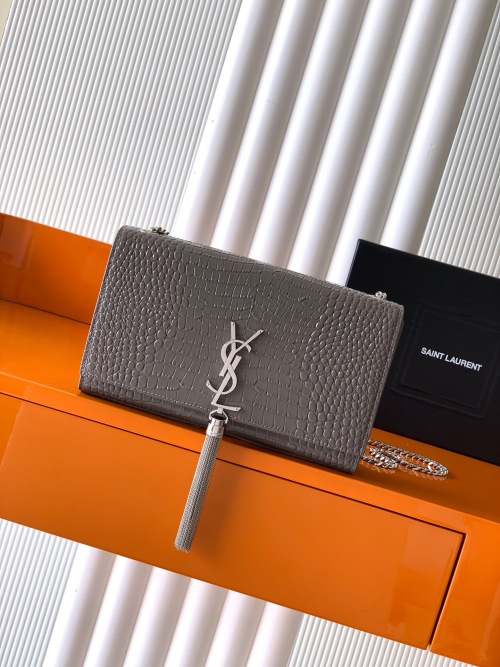 Yves Saint Laurent Kate Crocodile Embossed Leather Chain Crossbody Bag 1 Yves Saint Laurent Kate Crocodile Embossed Leather Chain Crossbody Bag