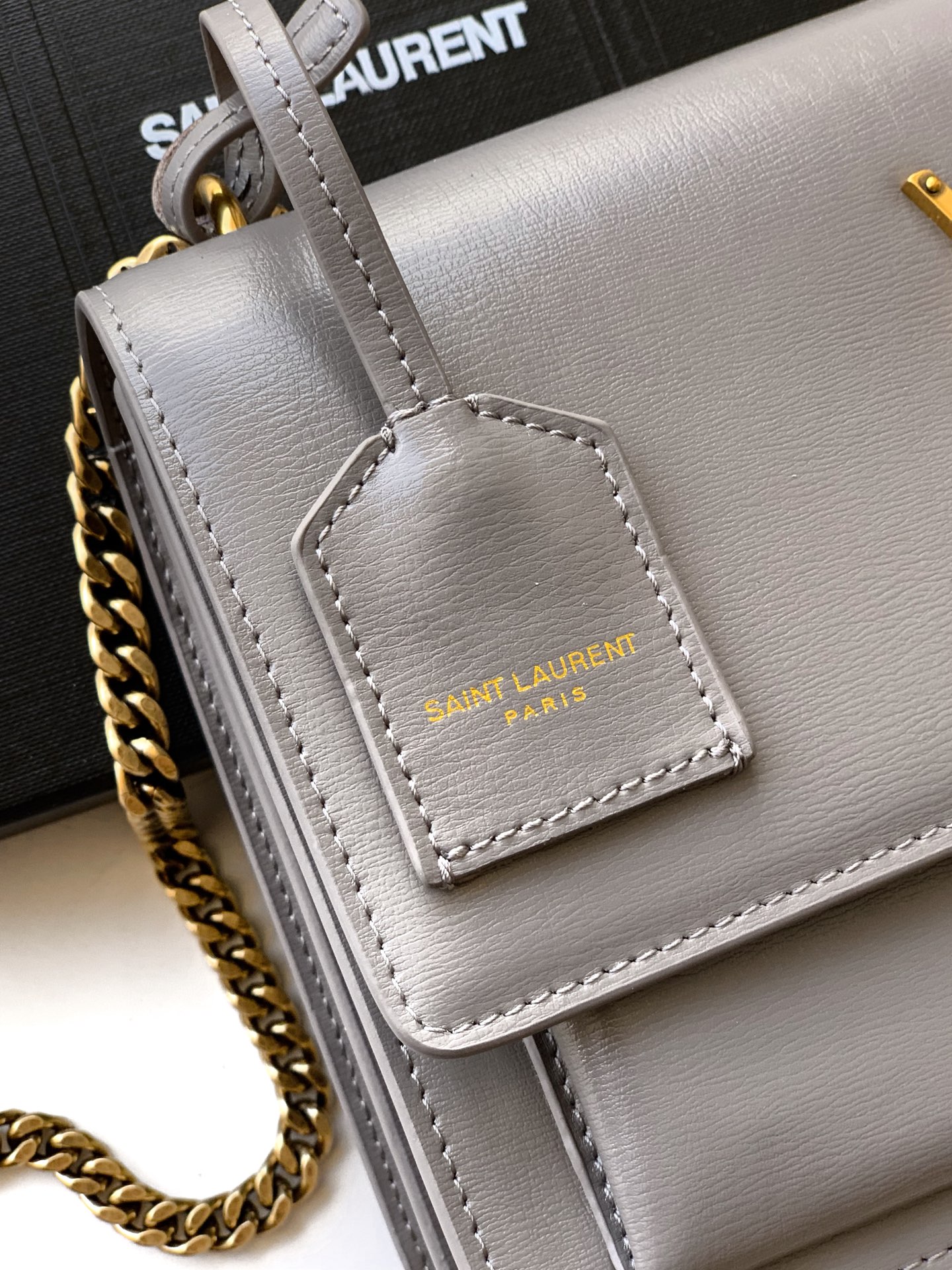 独家背景 灰牙签纹/金 日落バッグ 高品質正規品