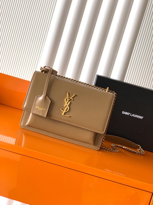 Yves Saint Laurent Sunset Caramel Leather Shoulder Bag - 22cm 1 Yves Saint Laurent Sunset Caramel Leather Shoulder Bag - 22cm
