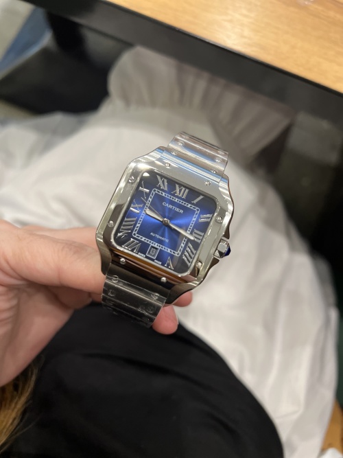 Cartier Santos de Cartier Watch, Stainless Steel, Blue Dial, 40mm - A True Classic 1 Cartier Santos de Cartier Watch, Stainless Steel, Blue Dial, 40mm - A True Classic