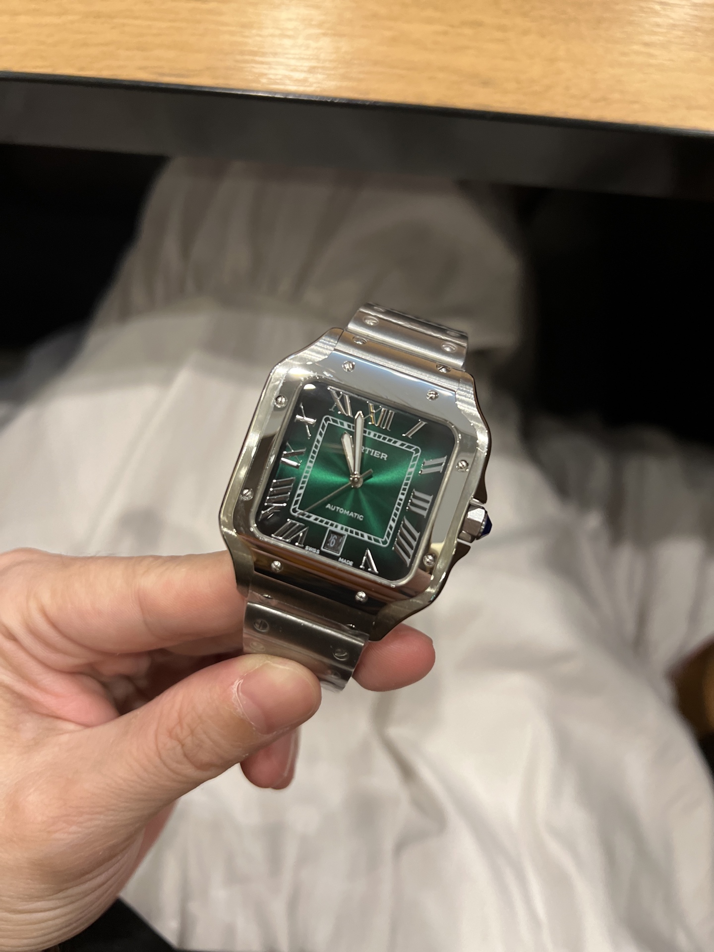 Santos de Cartier 40mm Green Dial Automatic Stainless Steel Men's Watch