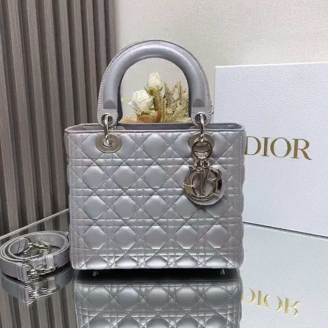Five grid Dior pearlescent gray