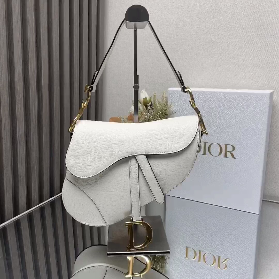Bolso Saddle blanco grande