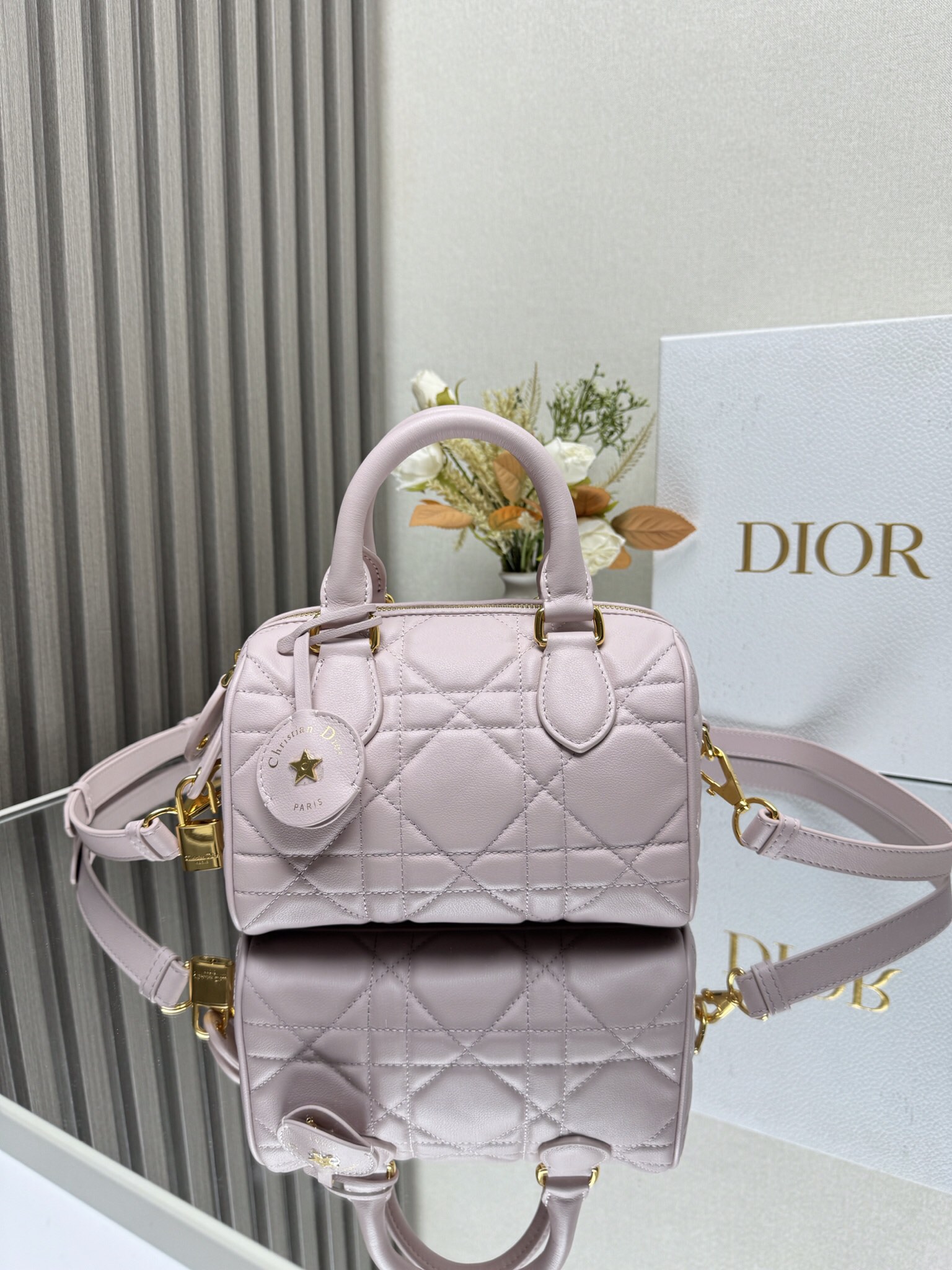 Dior Bolsos de mano Oro Rosa Colección de invierno Oblique