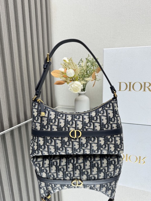 Dior 30 Montaigne Blue Oblique Jacquard Mini Bag, Adjustable Leather Strap 1 Dior 30 Montaigne Blue Oblique Jacquard Mini Bag, Adjustable Leather Strap