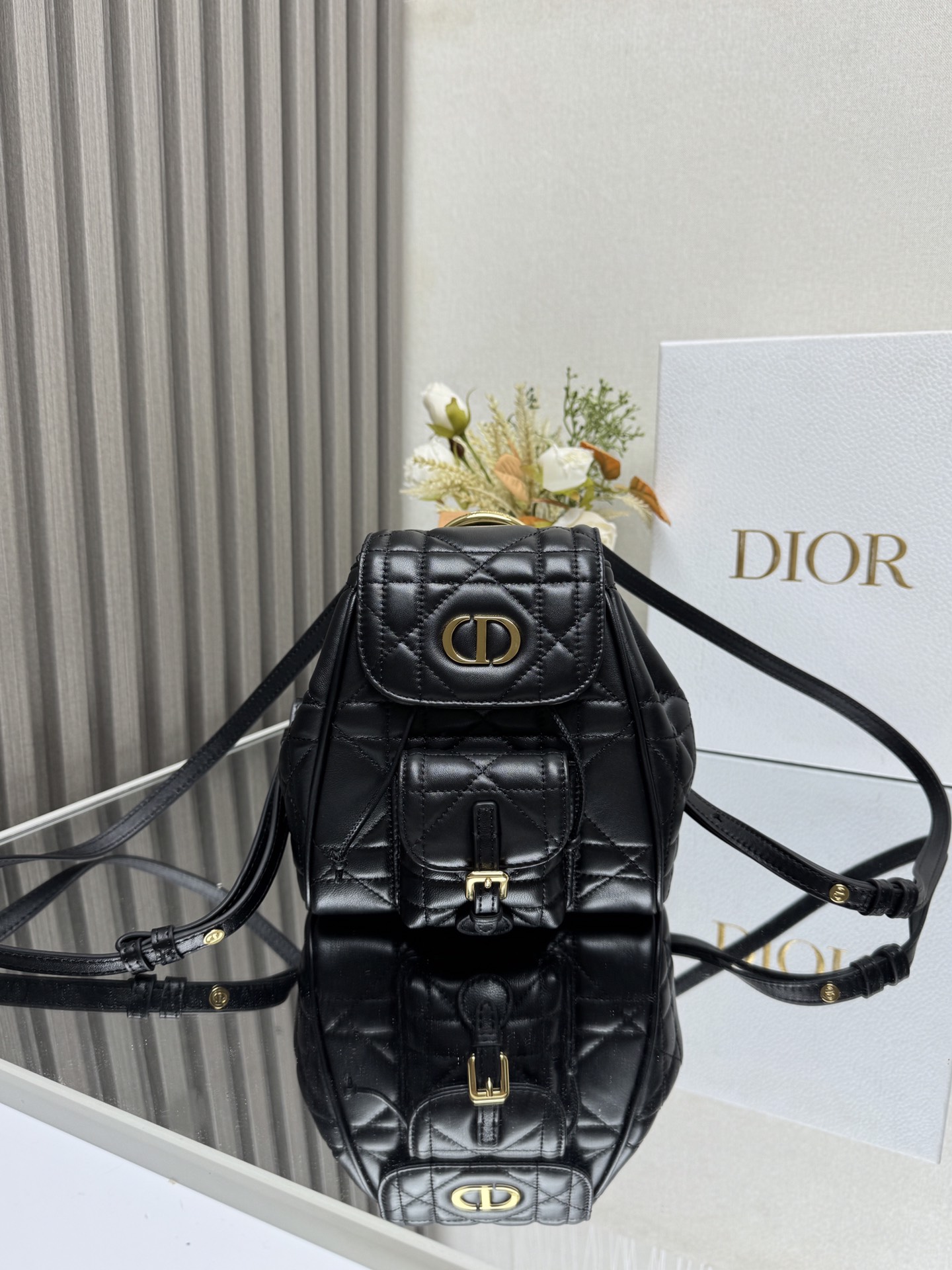 Dior Caro sacs Sac À Dos Or Vintage Peau de mouton