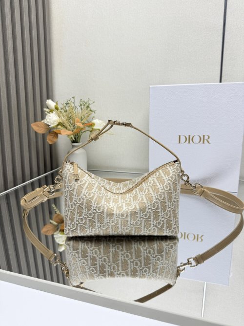 Dior Natural Color Embroidered Oblique Fabric Box Bag with Adjustable Strap 1 Dior Natural Color Embroidered Oblique Fabric Box Bag with Adjustable Strap