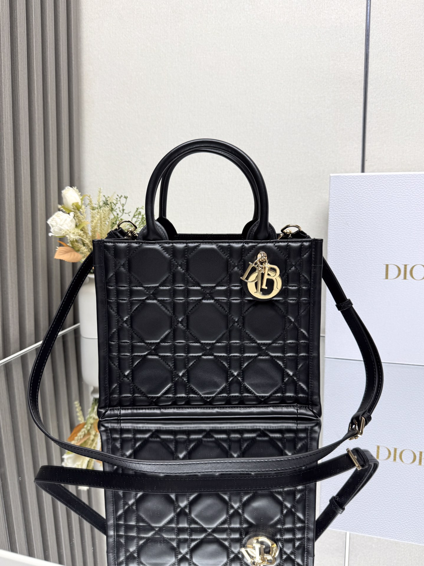 Dior Book Tote Black Leather Small, M1325 - Maria Grazia Chiuri Design