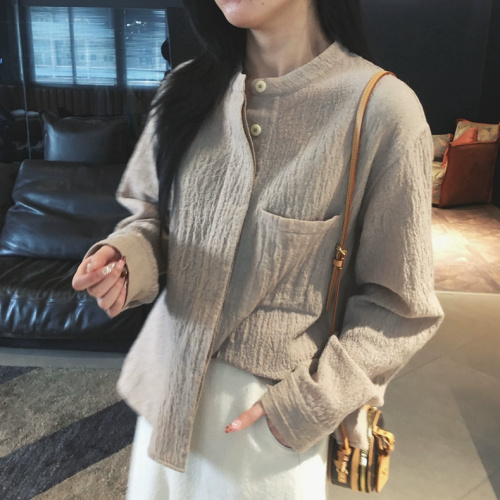 New Chinese Style Bark Wrinkle Wool Shirt Comfortable and Practical 1 New Chinese Style Bark Wrinkle Wool Shirt Comfortable and Practical