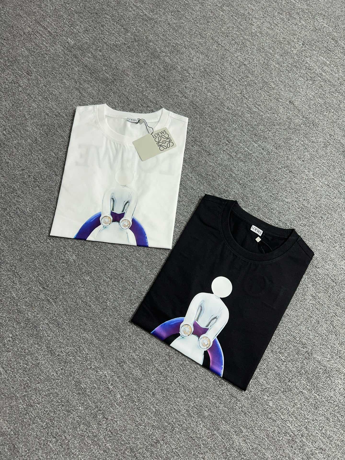 Loewe Printed Cotton T-Shirt | Short Sleeve Crew Neck Tee