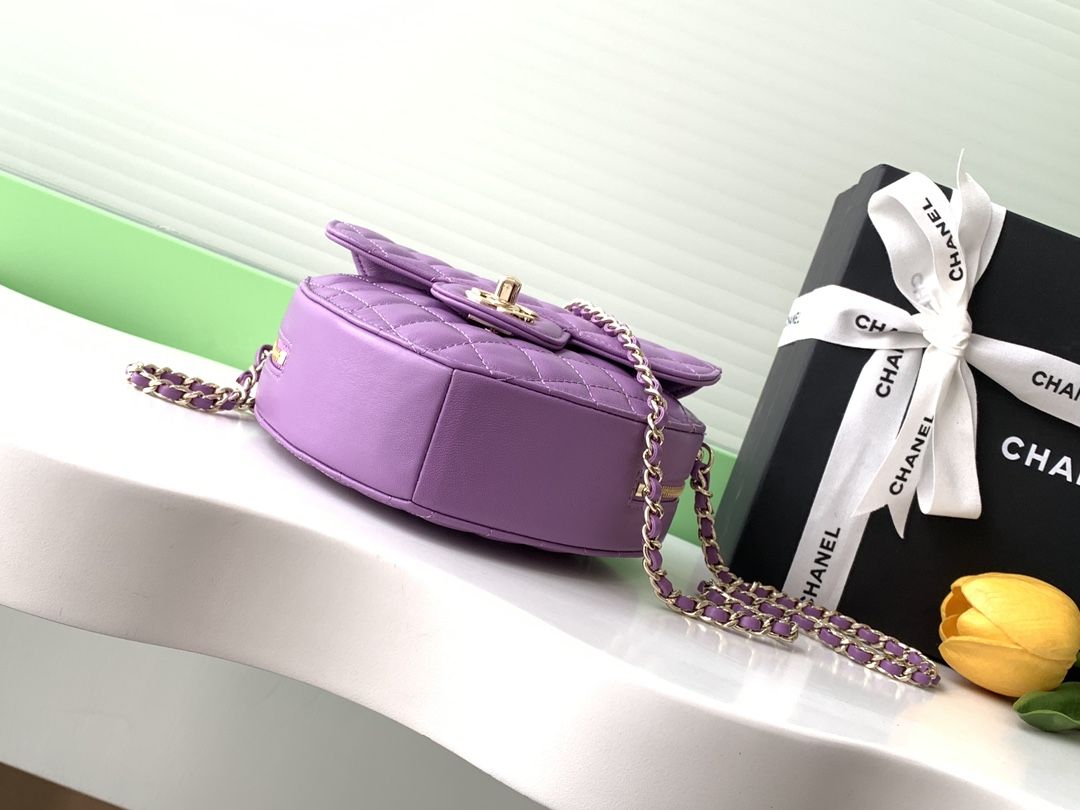 Chanel 22cc Spring/Summer Heart Bag, AS3191, 18x16.5x6.5cm, Purple 4 i1734243869 7548 5