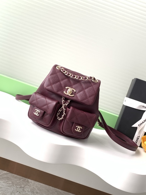 Chanel 23A Small Frog Backpack Caviar Leather Burgundy AS3787 1 Chanel 23A Small Frog Backpack Caviar Leather Burgundy AS3787