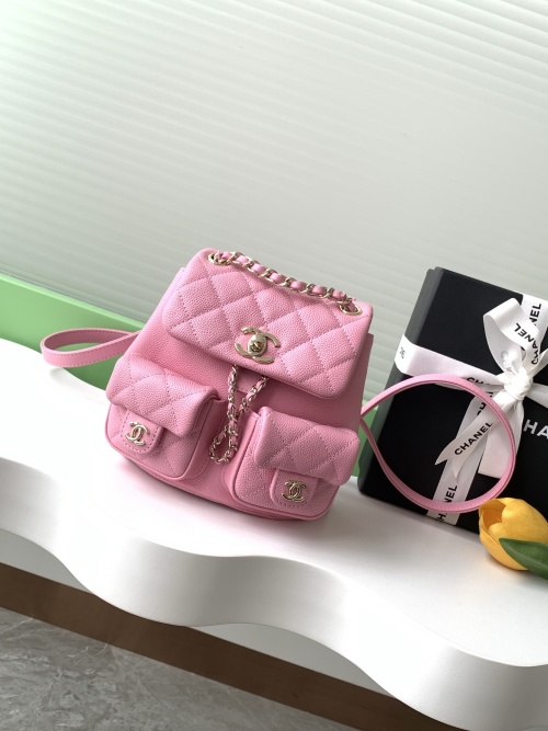 Chanel 23A Pink Caviar Leather Small Backpack AS3787 1 Chanel 23A Pink Caviar Leather Small Backpack AS3787