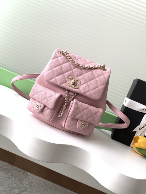 Chanel Pink Caviar Leather Backpack AS3860, Size 21-20-12 cm 1 Chanel Pink Caviar Leather Backpack AS3860, Size 21-20-12 cm
