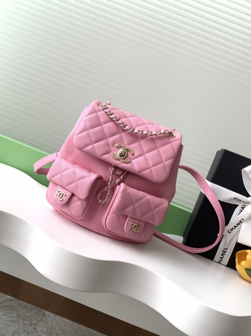 Chanel Pink Leather Backpack Quilted Design, Stylish and Functional (AS3860) 1 Chanel Pink Leather Backpack Quilted Design, Stylish and Functional (AS3860)
