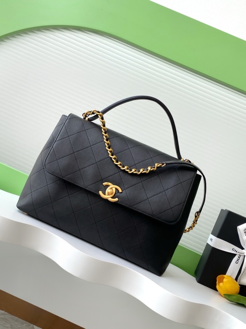Chanel Black Leather Flap Bag with Chain, Shoulder Bag, AS5543, 26-37-10 1 Chanel Black Leather Flap Bag with Chain, Shoulder Bag, AS5543, 26-37-10