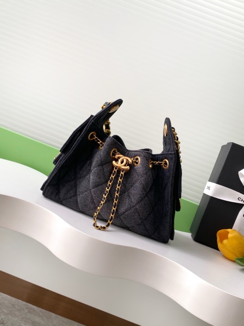 Chanel Denim Hobo Bag Mini Size Hippie Shoulder Bag With Chain AS5631 1 Chanel Denim Hobo Bag Mini Size Hippie Shoulder Bag With Chain AS5631