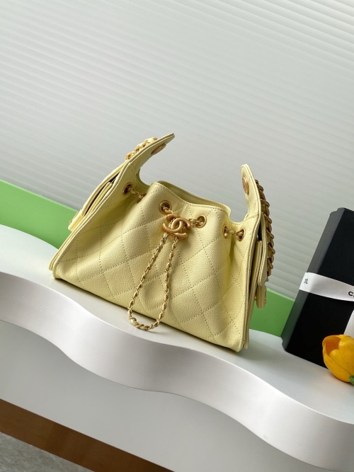 Chanel Hobo Mini Bag, Coin Button Drawstring Bucket Bag, Yellow 1 Chanel Hobo Mini Bag, Coin Button Drawstring Bucket Bag, Yellow