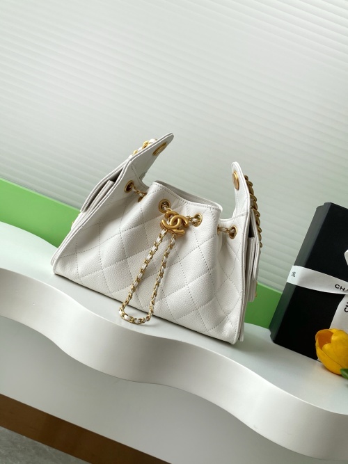 Chanel Hobo Mini Bag, White Quilted Leather, Gold Hardware, AS5631 1 Chanel Hobo Mini Bag, White Quilted Leather, Gold Hardware, AS5631
