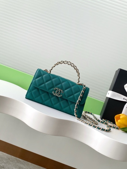 Chanel Kelly Style Flap Bag with Chain Handle, Emerald Green 1 Chanel Kelly Style Flap Bag with Chain Handle, Emerald Green
