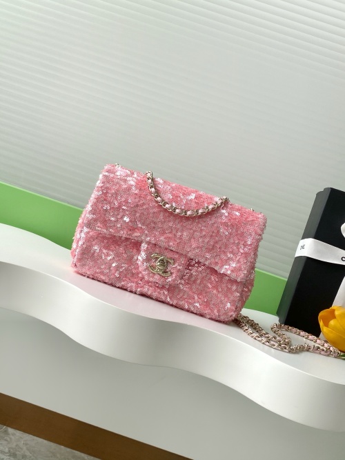 Elegant Pink Sequin Flap Bag, Evening Clutch Shoulder Bag for Women AS4561 1 Elegant Pink Sequin Flap Bag, Evening Clutch Shoulder Bag for Women AS4561