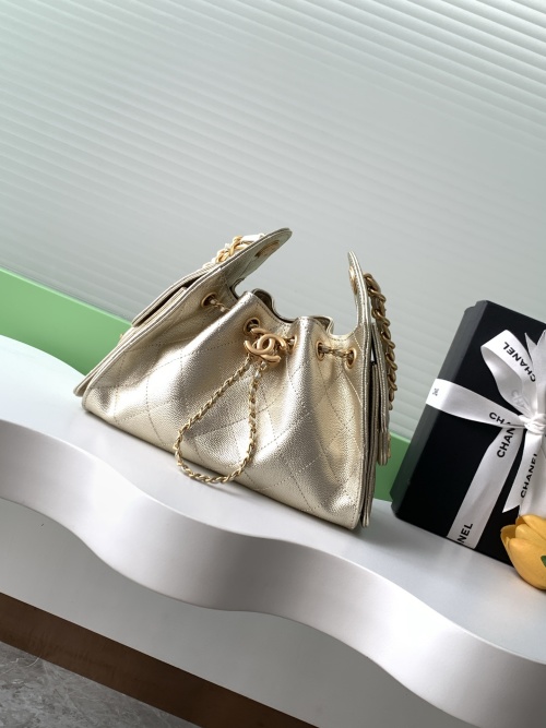Chanel Hobo Bucket Bag Mini Gold Leather Chain Shoulder Bag AS5631 1 Chanel Hobo Bucket Bag Mini Gold Leather Chain Shoulder Bag AS5631