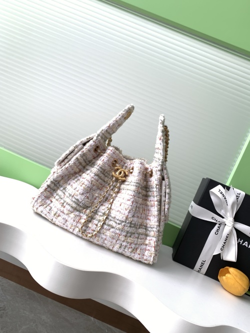 Chanel Hobo Bag, Wool Blend with Sequin Embellishments, Silver-Tone Hardware 1 Chanel Hobo Bag, Wool Blend with Sequin Embellishments, Silver-Tone Hardware