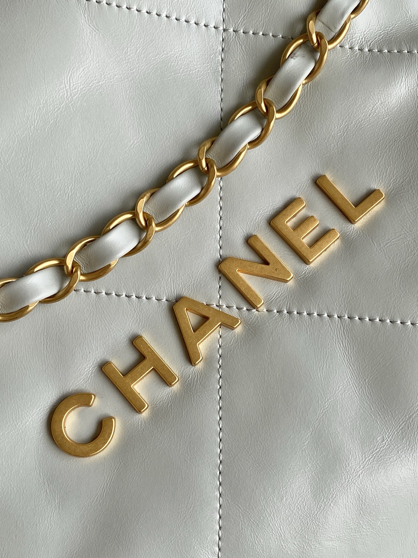 Chanel 22 Light gray shoulder everyday
