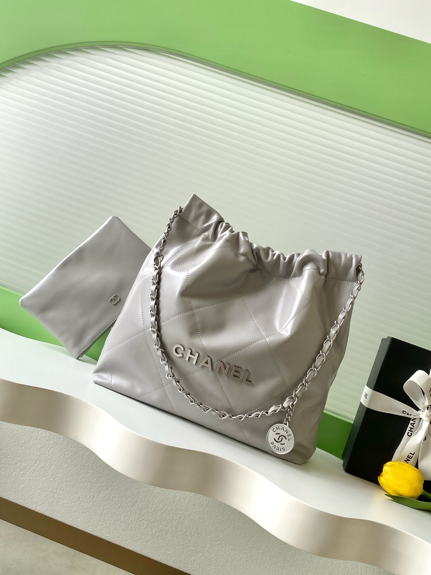 Chanel 22 Light Gray large everyday
