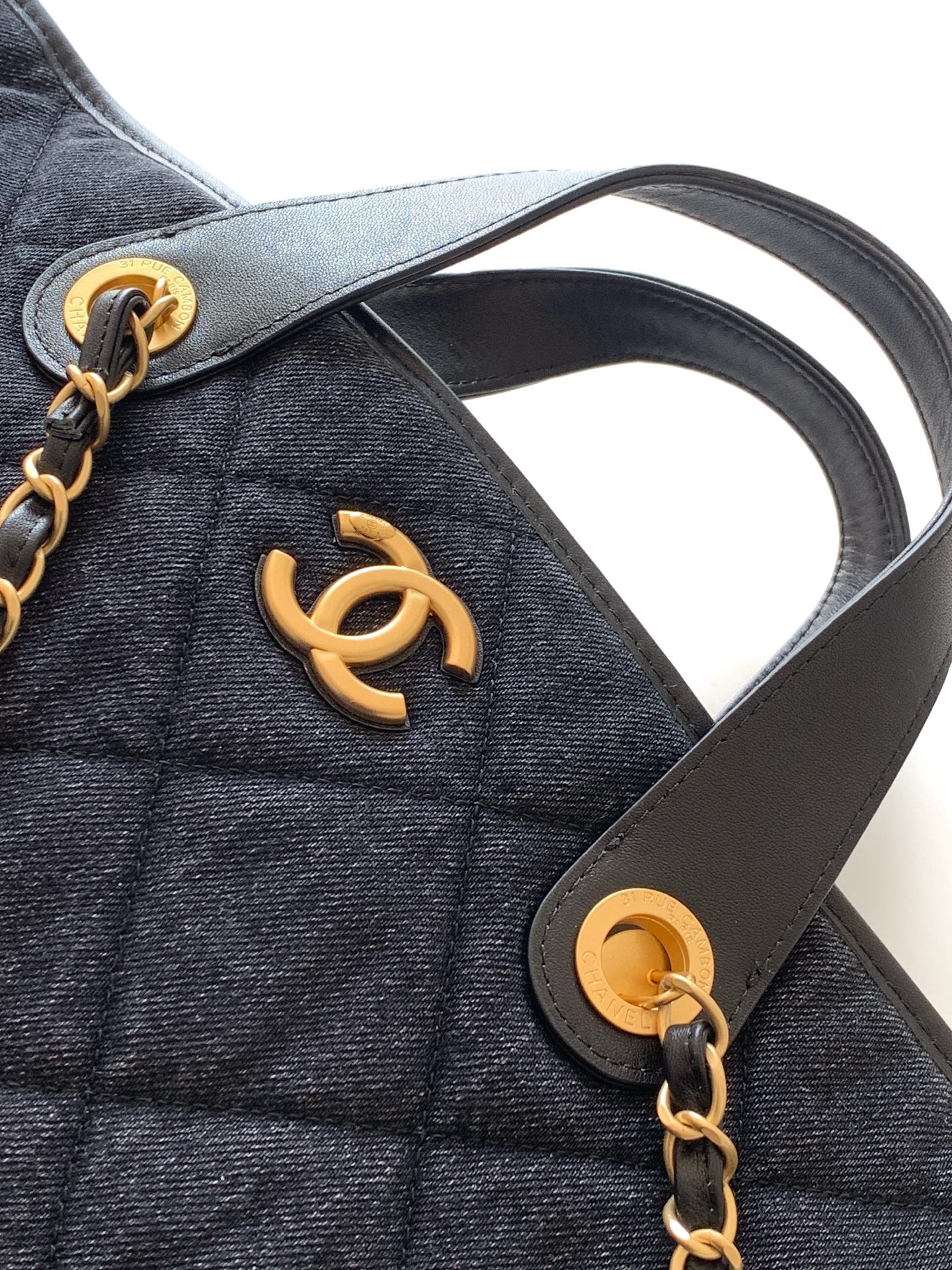 Chanel Dark Denim Black tote everyday