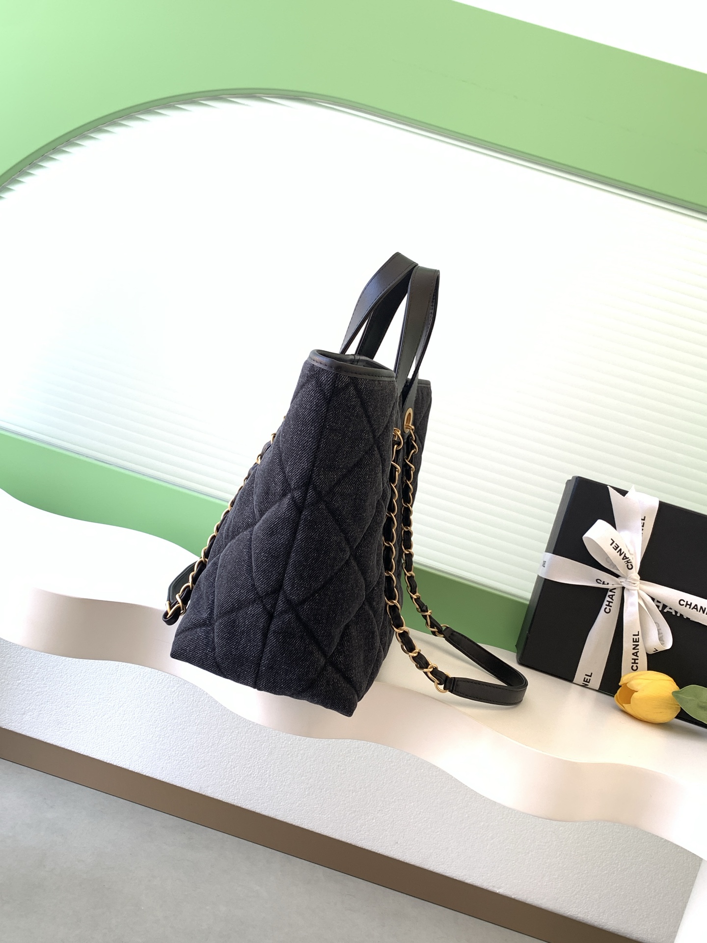 Chanel Dark Denim Black tote everyday