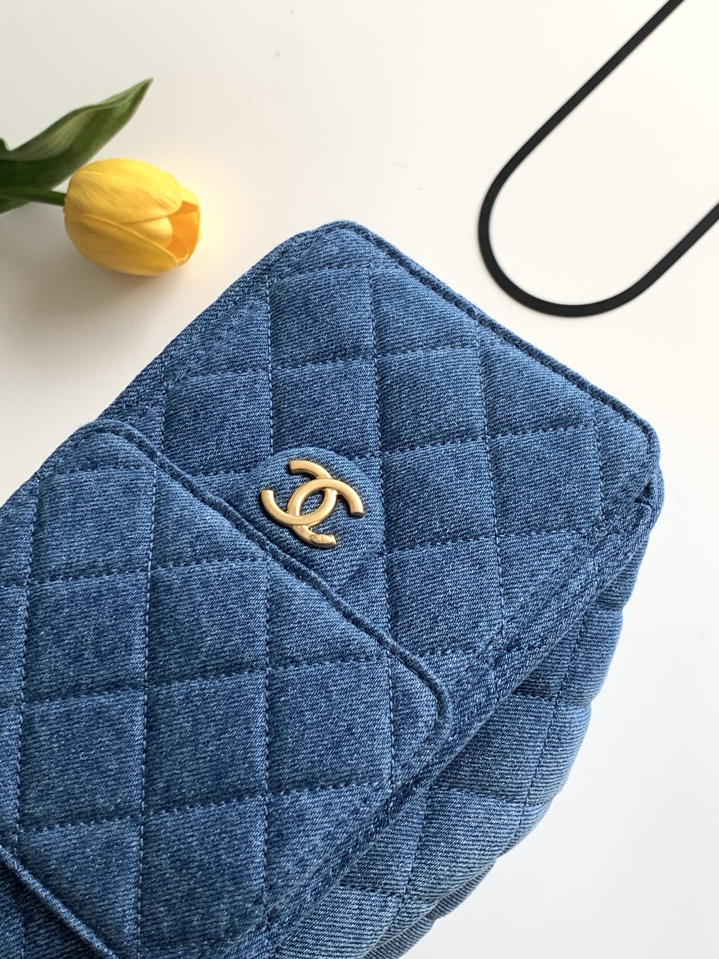 Chanel Style Blue Leather Hobo Bag style reference detail image 6 from source 770368