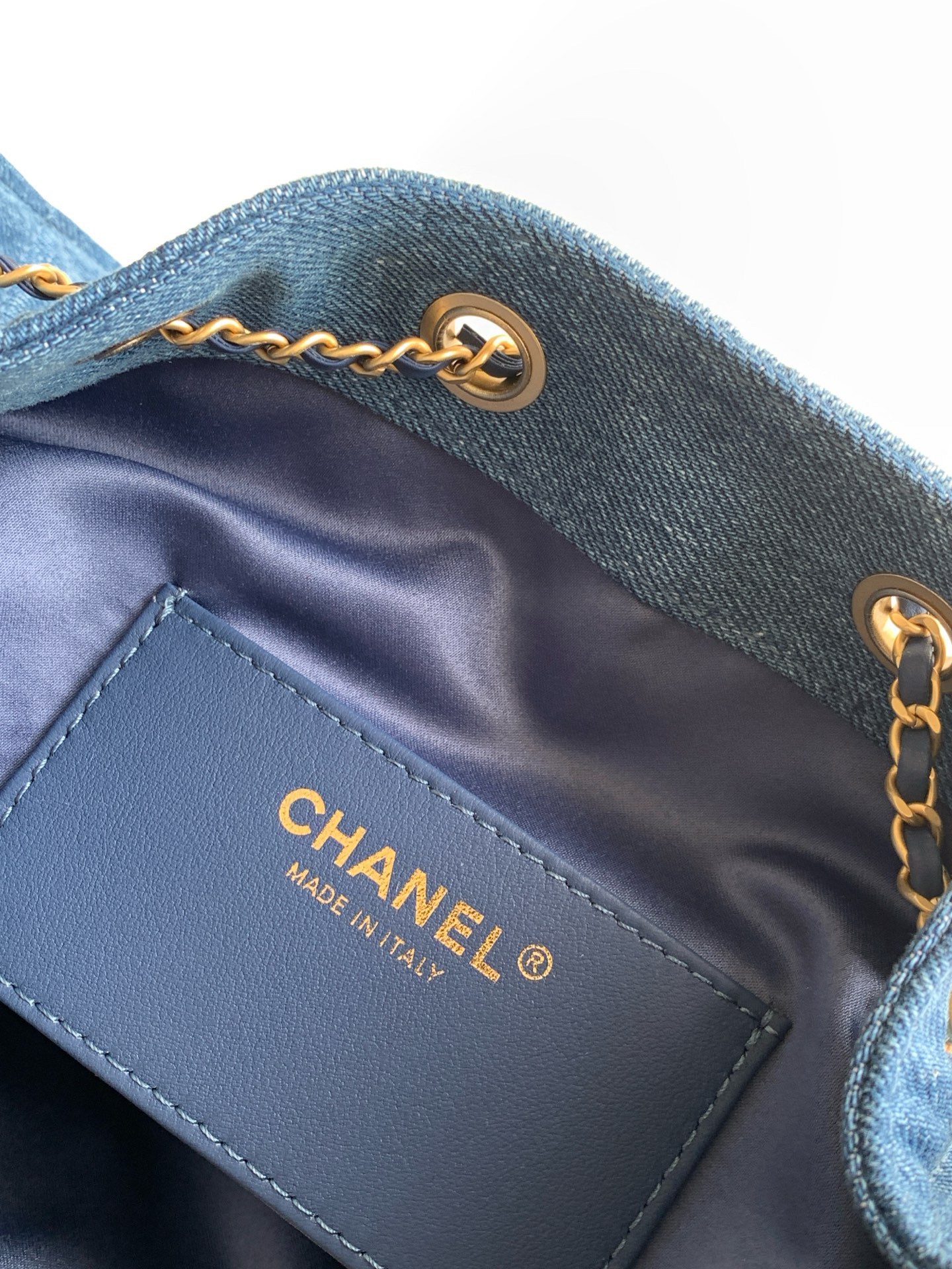 Chanel Style Blue Leather Hobo Bag style reference detail image 9 from source 770368