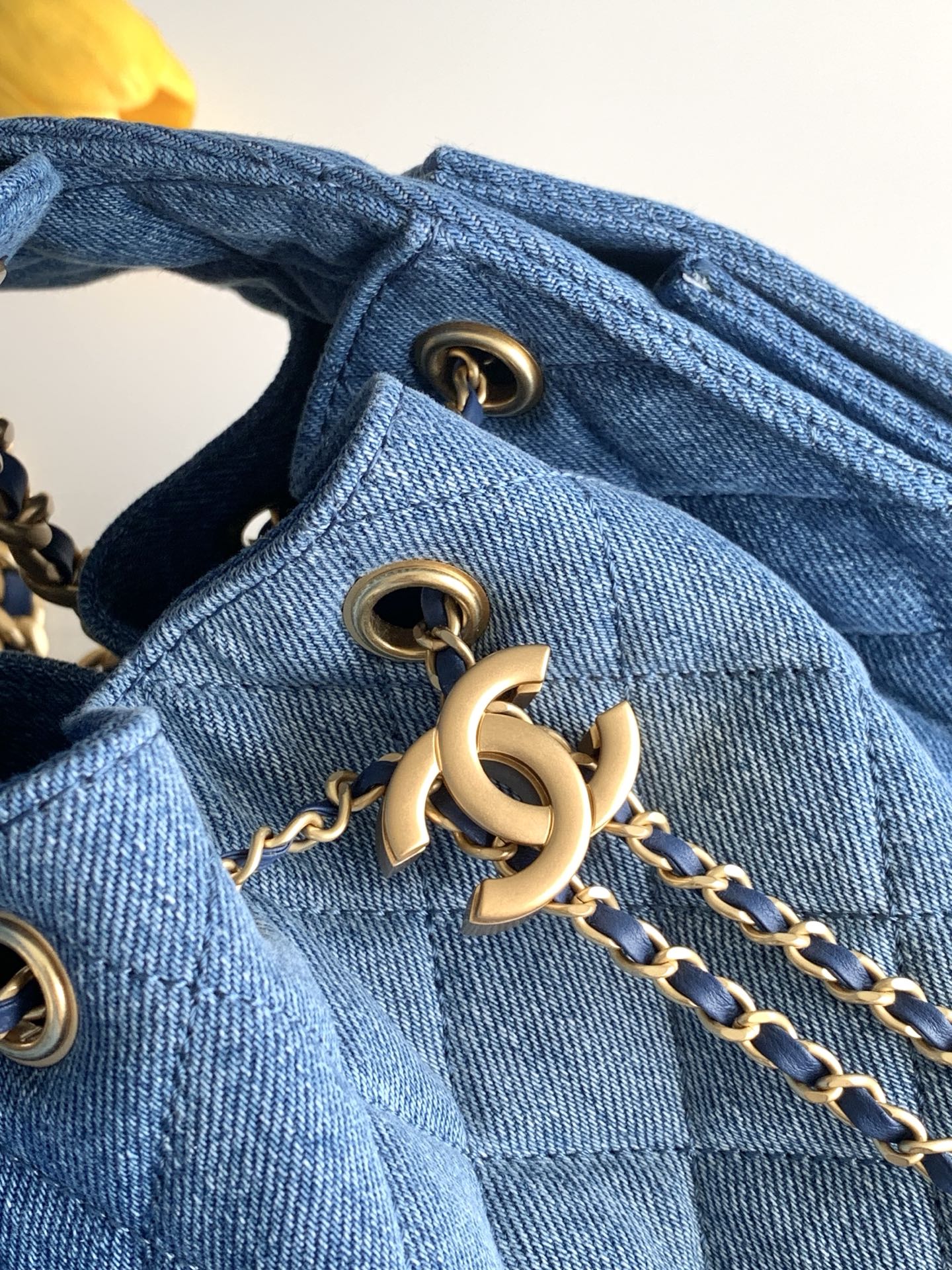 Chanel Style Blue Leather Hobo Bag style reference detail image 5 from source 770368